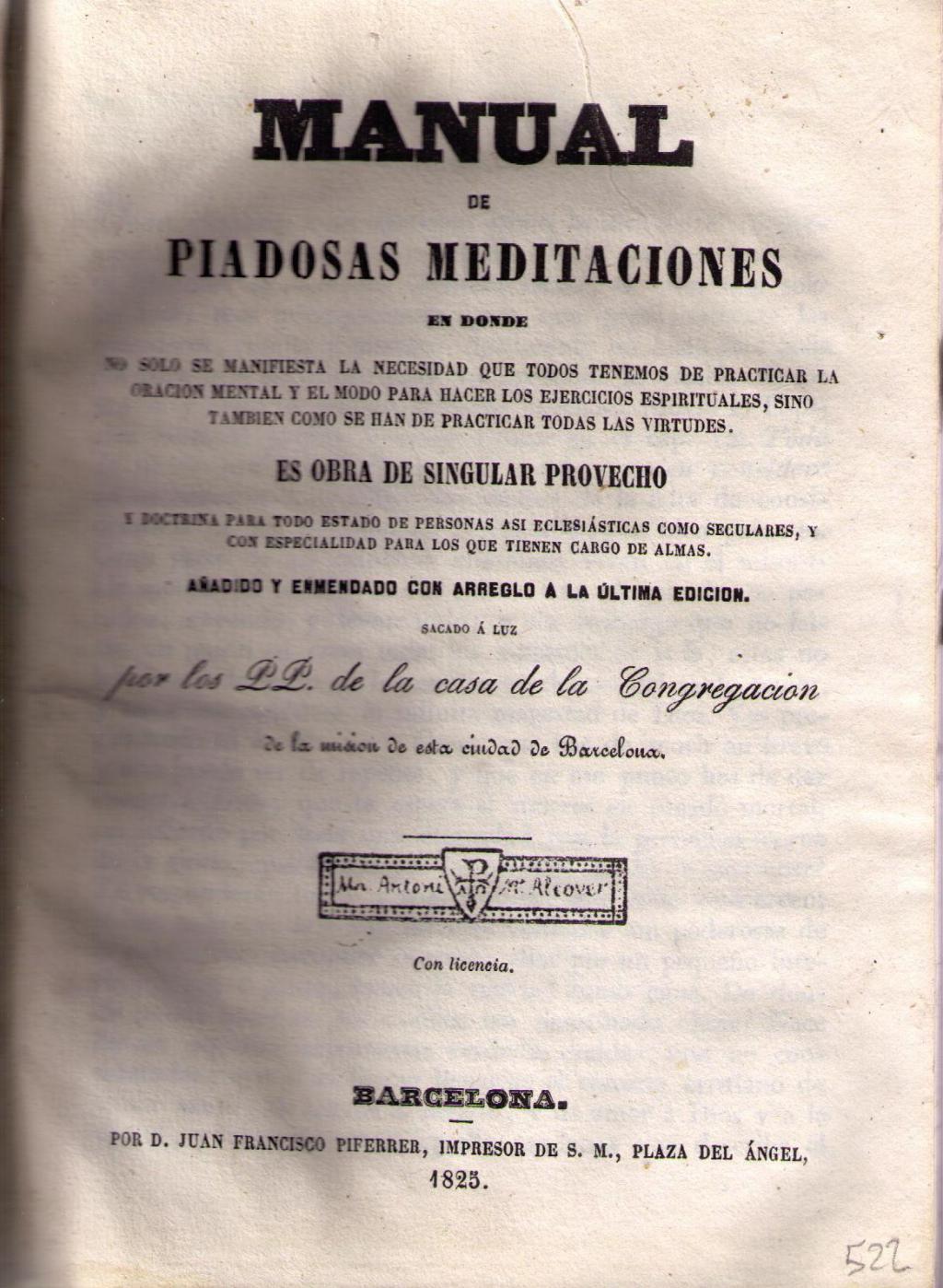 Coberta de Manual de Piadosas Meditaciones